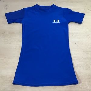 Under Armour YSM Heat Gear Blue Youth Size Medium Stretch Athletic Top